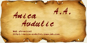 Anica Avdulić vizit kartica